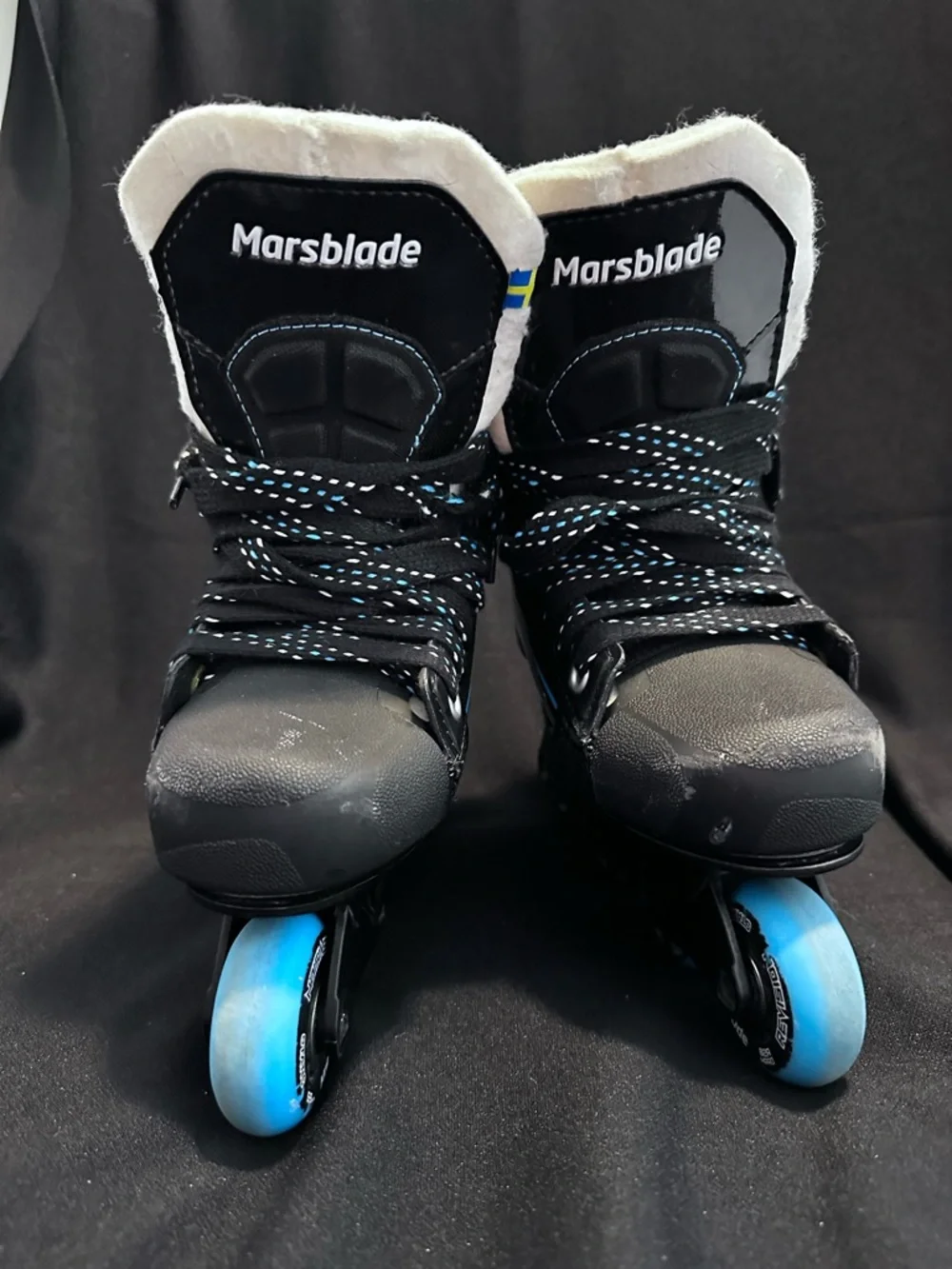Marsblade Kids Inline Hockey Skates - Black and Blue Sz. 12Y